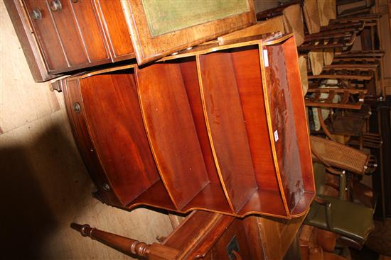 Regency style dwarf mahogany bow-fronted open bookcase